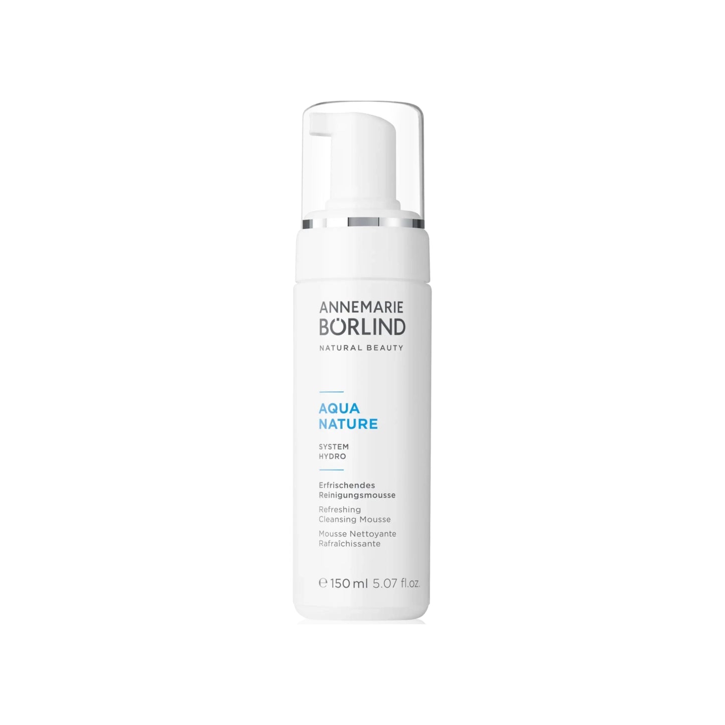 AQUANATURE Mousse Nettoyante Rafraîchissante est douce, hydratante et rafraîchissante, à retrouver chez KAMS PARIS.