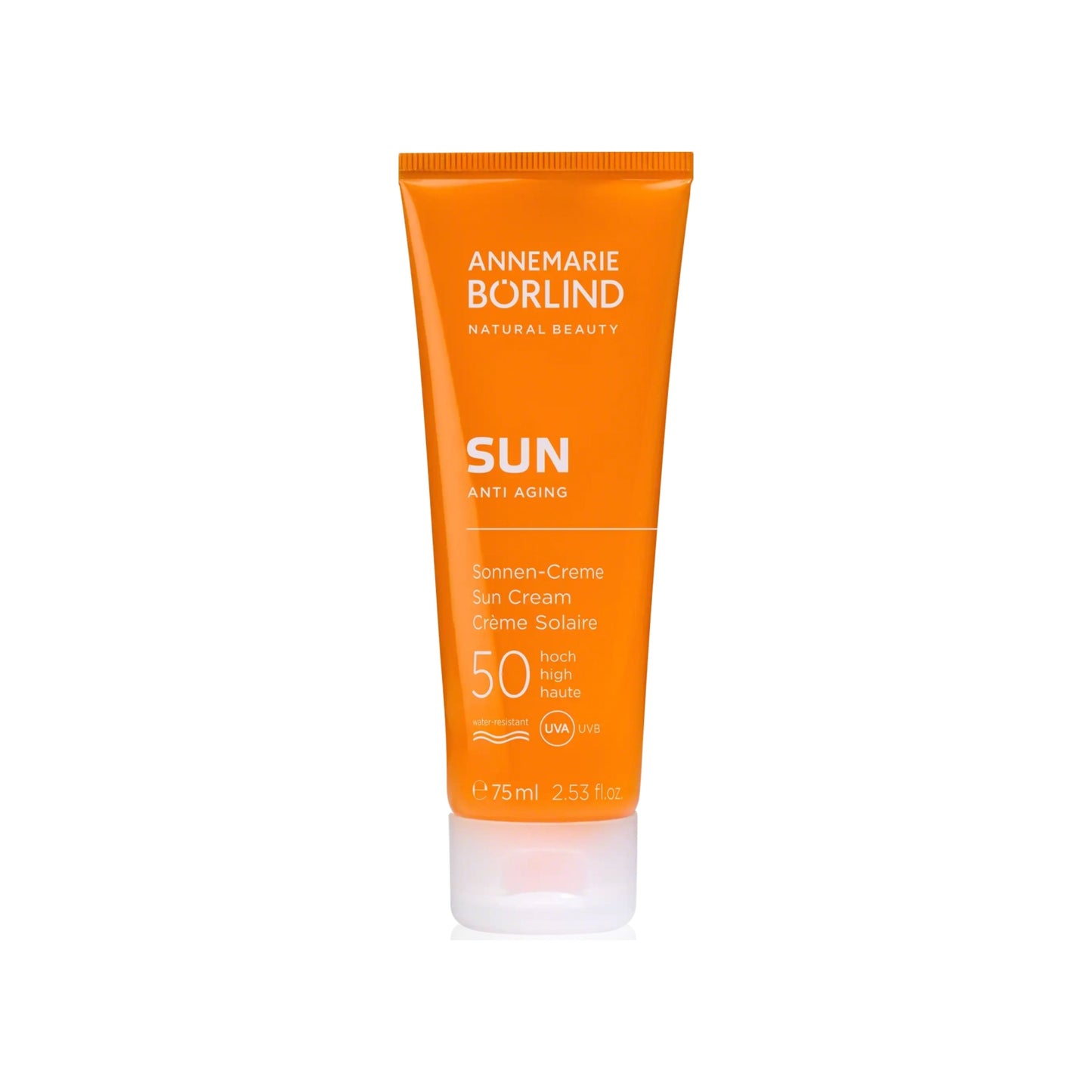 SUN ANTI AGING Crème Solaire IP50 protège contre les UV, prévient le vieillissement et hydrate intensément, idéale pour peaux très sèches. Disponible chez KAMS.