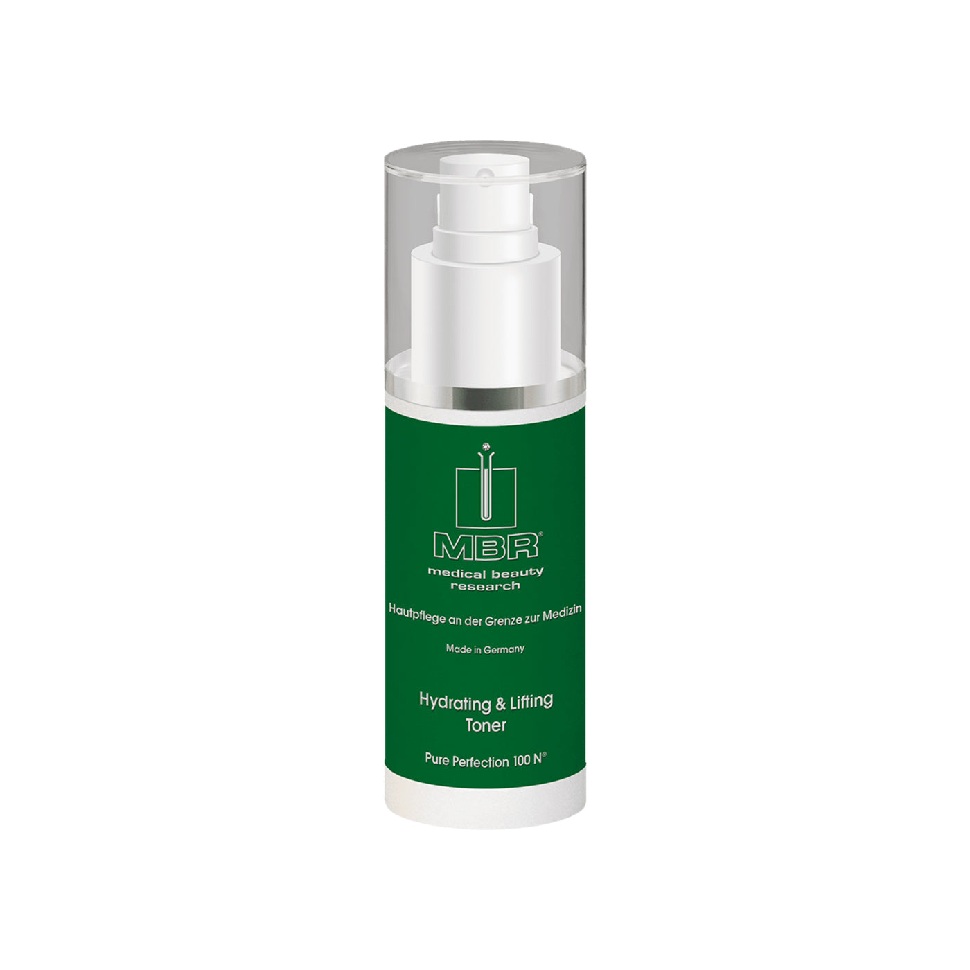 Le Hydrating & Lifting Toner de MBR rafraîchit, hydrate et raffermit la peau tout en préparant parfaitement à l’application des soins suivants.