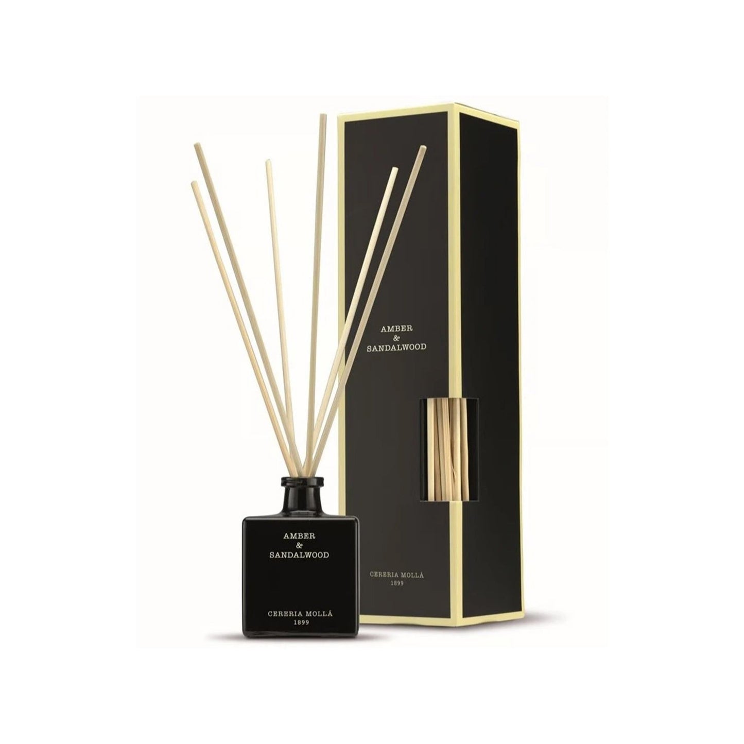 Ambre & Santal Reed Diffuseur en fond blanc