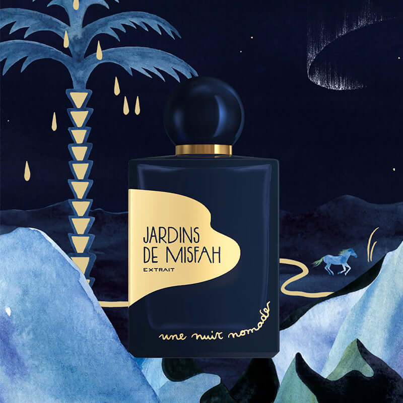 Jardins de Misfah, un extrait de parfum gourmand et oriental de la maison française UNE NUIT NOMADE, à retrouver dans la parfumerie de niche KAMS PARIS