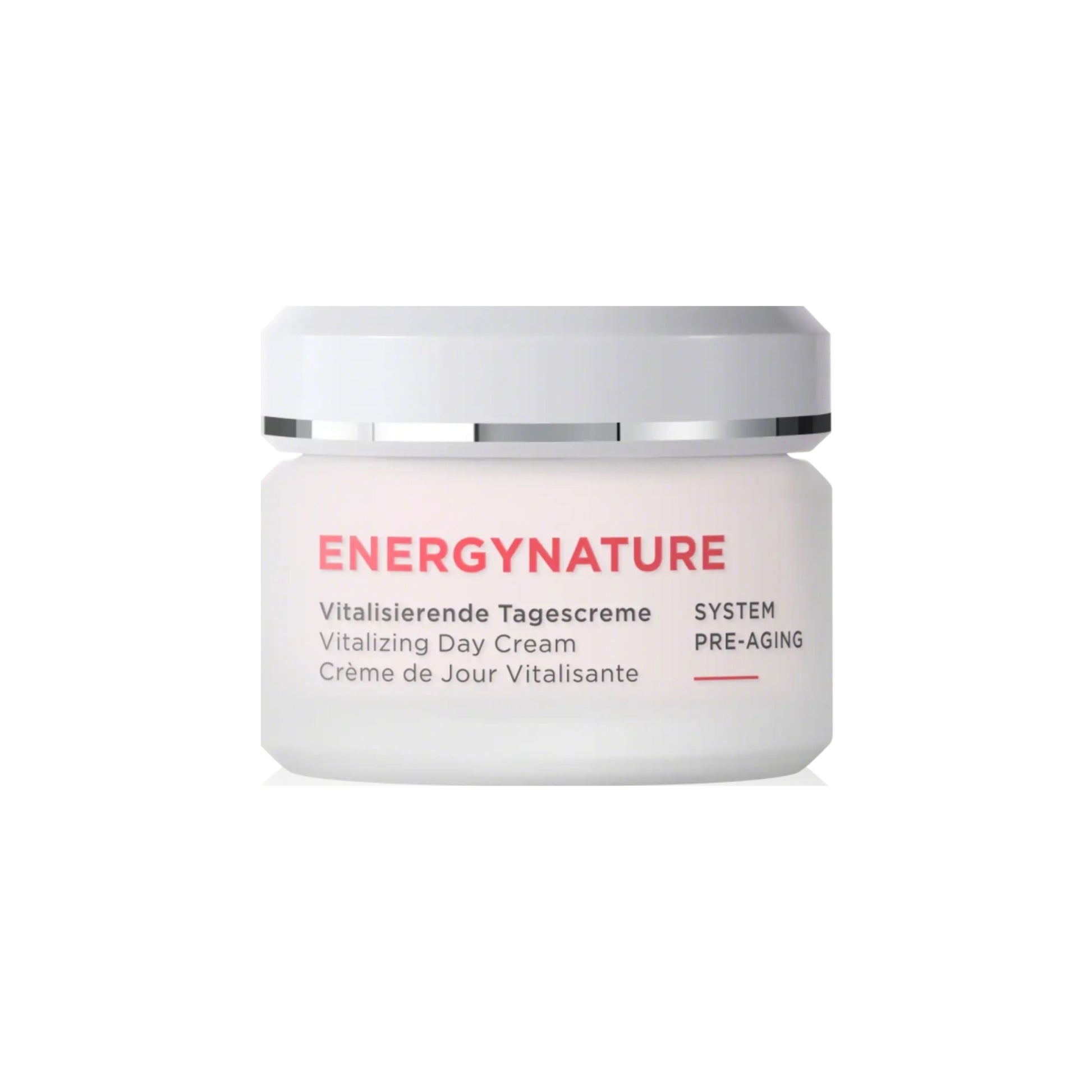 ENERGYNATURE Crème de Jour Vitalisante Vegan  préserve le collagène naturel et stimule la production d’acide hyaluronique, disponible chez KAMS PARIS.