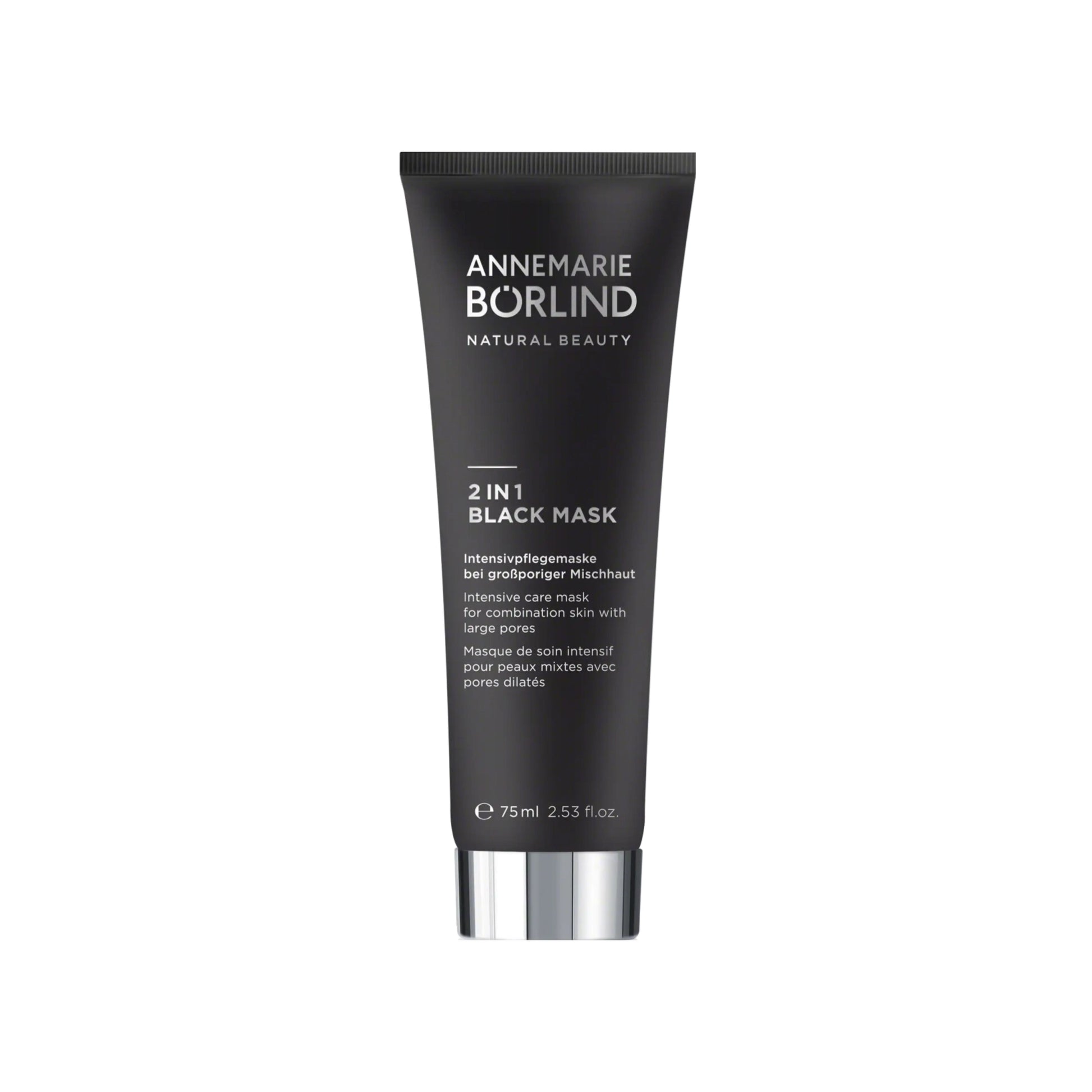 2 IN 1 BLACK MASK pour peaux avec pores dilates purifie, matifie et affine le grain de peau, disponible dans la parfumerie KAMS PARIS.