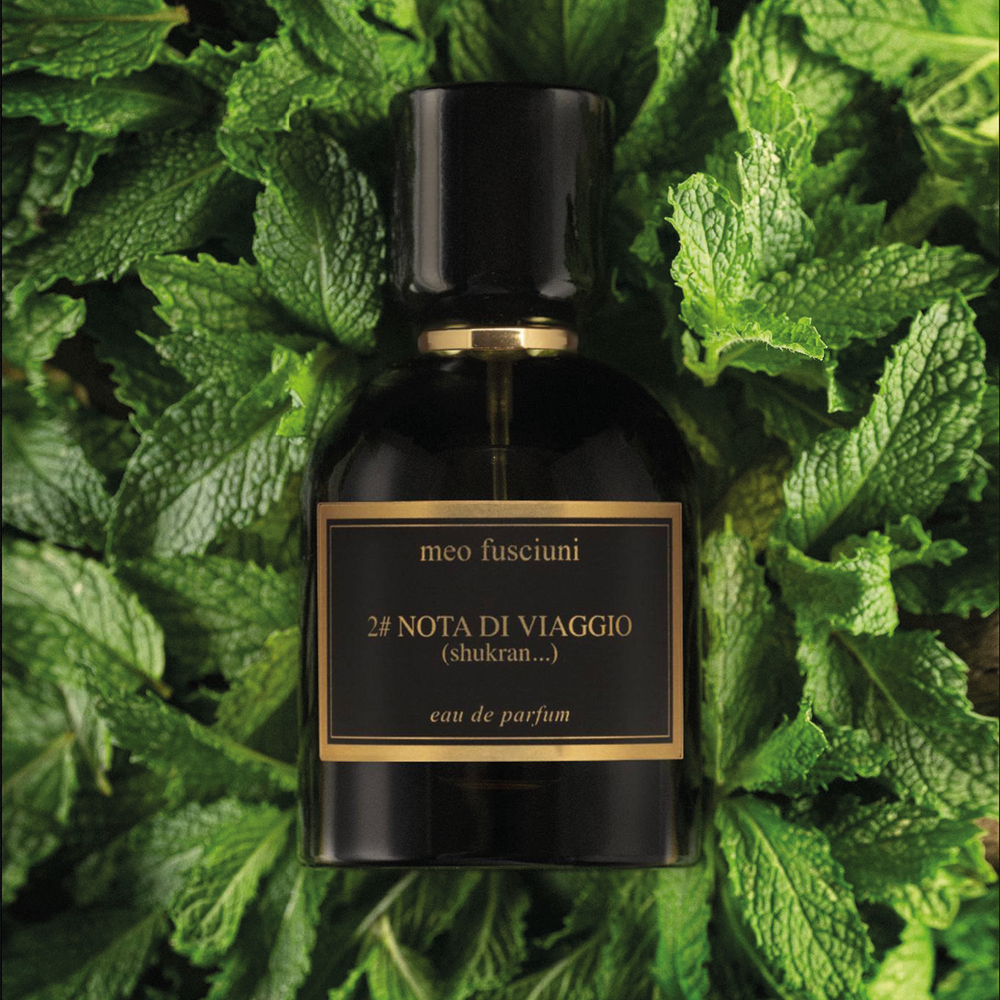 Shukran, un parfum aromatique et gourmand de la marque italienne MEO FUSCIUNI qui sent le thé à la menthe, à retrouver dans la parfumerie de niche KAMS PARIS