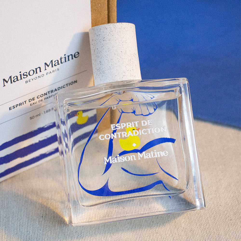 Esprit de Contradiction, un parfum hespéridé et boisé de la marque française  MAISON MATINE, à retrouver dans la parfumerie de niche KAMS PARIS